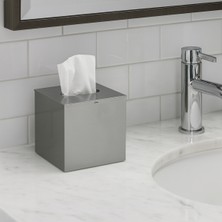 Mendil Kutusu, Kare, 13XH13CM - Parlak Paslanmaz Çelik