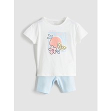 Lc Waikiki Yeni Sezon Baskılı Kız Bebek Tişört ve Tayt 2'li