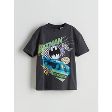 Lc Waikiki Yeni Sezon Bisiklet Yaka Batman Baskılı Erkek Çocuk Tişört