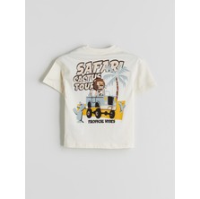 Lc Waikiki Yeni Sezon Bisiklet Yaka Baskılı Erkek Çocuk Tişört