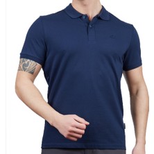 Erkek Polo Yaka Tişört - Pamuklu Spor Tişört - Stratus - Indigo (600303)