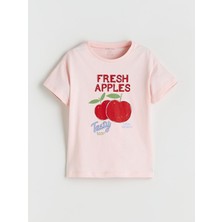 Lc Waikiki Yeni Sezon Bisiklet Yaka Baskılı Kız Bebek Tişört