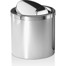 Çöp Kovası, Sallanır Kapak, 7lt, Ø20XH21CM - Parlak Paslanmaz Çelik