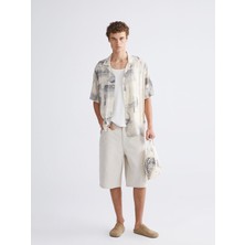 Lc Waikiki Yeni Sezon Regular Fit Resort Yaka Kısa Kollu Desenli Viskon Erkek Gömlek