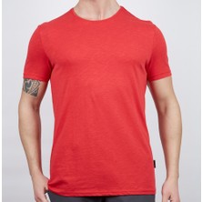 Erkek Tişört - Pamuklu Spor Tişört - Basic - Kırmızı (600400)