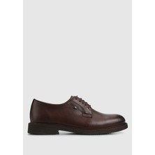 Erkekler İçin Kahve Deri Ayakkabı Kısa Topuklu Dana Malzeme ile Konforlu Kullanım