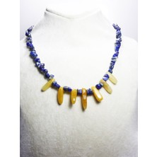 Lapis Lazuli & Akik Taşı Tasarım Kolye