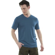 Erkek Tişört - Pamuklu Spor Tişört - Vortex - Indigo