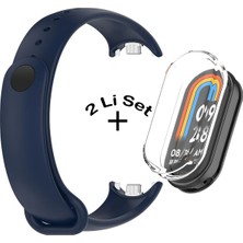 Xiaomi Mi Band 8 / Mi Band 9 Uyumlu Klasik Kordon Silikon + Kasa Koruyucu
