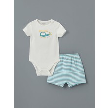 Lc Waikiki Yeni Sezon Erkek Bebek Çıtçıtlı Body ve Şort 2'li