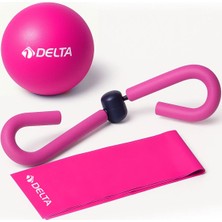 Pilates Sıkılaştırıcı Set – 20 cm Denge Topu + 120X15 Pilates Band + Fuşya Thigh Master
