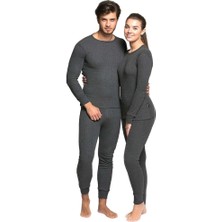 Yetişkin Termal İçlik Set - Thermoform Unisex Antrasit - Yüksek Kaliteli Polyester Malzeme