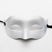 Mustran Beyaz Renk Masquerade Kostüm Partisi Venedik Balo Maskesi
