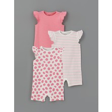 Lc Waikiki Yeni Sezon Bisiklet Yaka Kız Bebek Tulum 3'lü