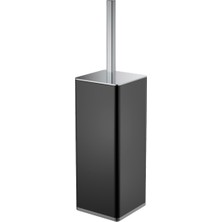 Kaf Tuvalet Fırçalık, Kare, Yerden - Mat Siyah/krom