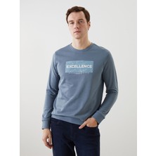 Lc Waikiki Yeni Sezon Bisiklet Yaka Uzun Kollu Baskılı Erkek Sweatshirt