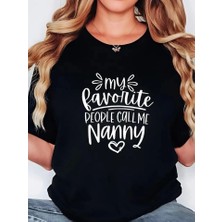 Baskılı Oversize Bisiklet Yaka T-Shirt - Siyah