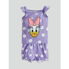 Lc Waikiki Yeni Sezon Daisy Duck Baskılı Kız Bebek Şortlu Pijama Takım