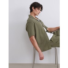 Lc Waikiki Yeni Sezon Rahat Kalıp Resort Yaka Kısa Kollu Müslin Erkek Gömlek