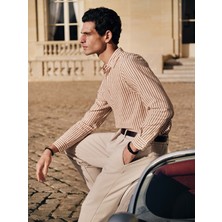 Lc Waikiki Yeni Sezon Slim Fit Uzun Kollu Çizgili Poplin Erkek Gömlek