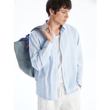 Lc Waikiki Yeni Sezon Rahat Kalıp Uzun Kollu Çizgili Poplin Erkek Gömlek