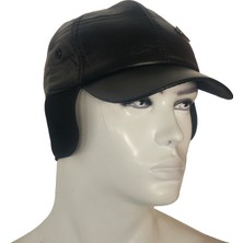 HS-9966 Suni Deri Ithal Kışlık Şapka