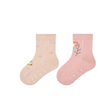 Tavşan Desenli 2li Kaydırmaz Çorap