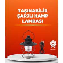 4 Fonksiyonlu Dekoratif Kamp Lambası – Tungsten Ampul, USB Çıkışlı