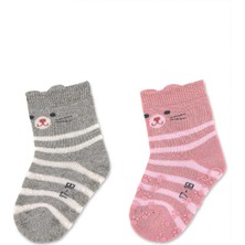 Kedi Desenli 2li Kaydırmaz Çorap