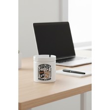 Freshly Bood Coffee Halloween Baskılı Seramik Kapaklı Kokusuz Küllük