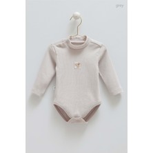 Yarım Balıkçı Basıc Çıtçıtlı Body - Caramell  - BE2072 - Gri - 6 - 9 Ay - BE2072-GRI-6 - 9 Ay Gri