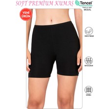 Özkan 27781 Kadın Premium Kumaş Modal Pamuklu Esnek Rahat Ara Boy Diz Üstü Kısa Tayt Şort Boxer