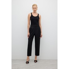 Çift Pileli Yüksek Bel Havuç Pantolon Siyah K2612024_001