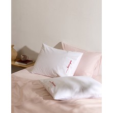 Madame Coco Coeur %100 Pamuk 2'li Yastık Kılıfı - Beyaz/kırmızı