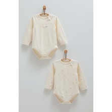 Cute Bear Ikili Çıtçıtlı Body - Caramell  - BE1463 - Ekru - 12 - 18 Ay - BE1463-EKRU-12 - 18 Ay Ekru