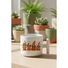 Sonbahar Temalı Kahveler No:6 Baskılı Hediyelik T Kulplu Latte Fincanı Kupa Bardak