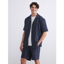 Lc Waikiki Yeni Sezon Rahat Kalıp Resort Yaka Çizgili Erkek Gömlek