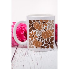 Boho Floral Fall Pumpkin Baskılı Hediyelik Kupa Bardak