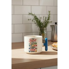 The Secret To Clean Baskılı Mavi Renkli T Kulplu Latte Fincanı Kupa