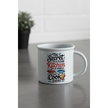 The Secret To A Clean Kitchen Baskılı Enamel Görünümlü Seramik Vintage Kupa Bardak