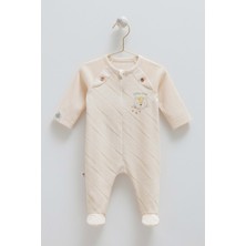 Good Baby Önden Fermuarlı Tulum - Caramell  - TE1833 - Bej - 1 - 3 Ay - TE1833-BEJ-1 - 3 Ay Bej