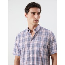 Lc Waikiki Yeni Sezon Regular Fit Kısa Kollu Ekose Poplin Erkek Gömlek