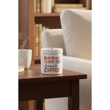 Read Books And Coffee No:2 Baskılı Seramik Kapaklı Kokusuz Küllük