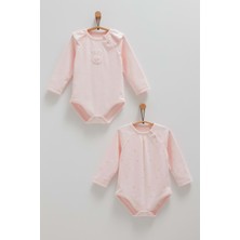 Cute Rabbıt Omuz Detaylı Ikili Çıtçıtlı Body - Caramell  - BK1483 - Pembe - 9 - 12 Ay - BK1483-PEMBE-9 - 12 Ay Pembe