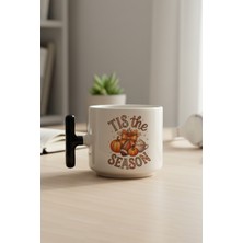 Tis The Season Baskılı Siyah Renkli T Kulplu Latte Fincanı Kupa
