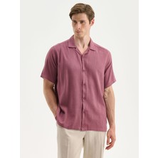 Lc Waikiki Yeni Sezon Regular Fit Resort Yaka Keten Karışımlı Erkek Gömlek