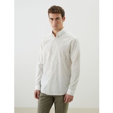 Lc Waikiki Yeni Sezon Slim Fit Uzun Kollu Çizgili Poplin Erkek Gömlek