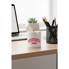 Overthinker 7/24 Baskılı Seramik Kapaklı Kokusuz Küllük