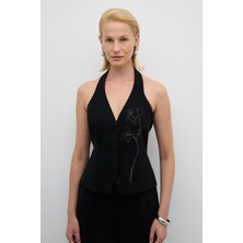 Zincir Işlemeli Yelek Siyah K2617004_001