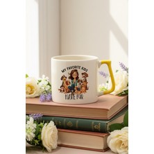 My Favorite Kids Have Fur Baskılı Sarı D Kulplu Kupa Bardak